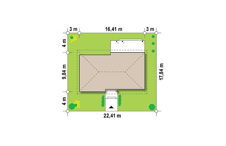 Projekt domu parterowego Z140 - Usytuowanie