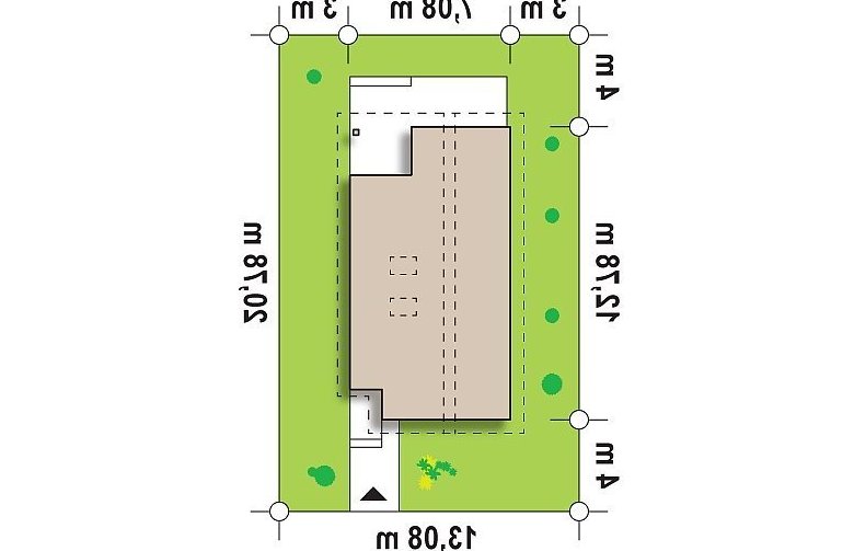 Projekt domu z poddaszem Z137 - Usytuowanie - wersja lustrzana