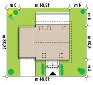 Usytuowanie budynku Z4 D bl GPp w wersji lustrzanej