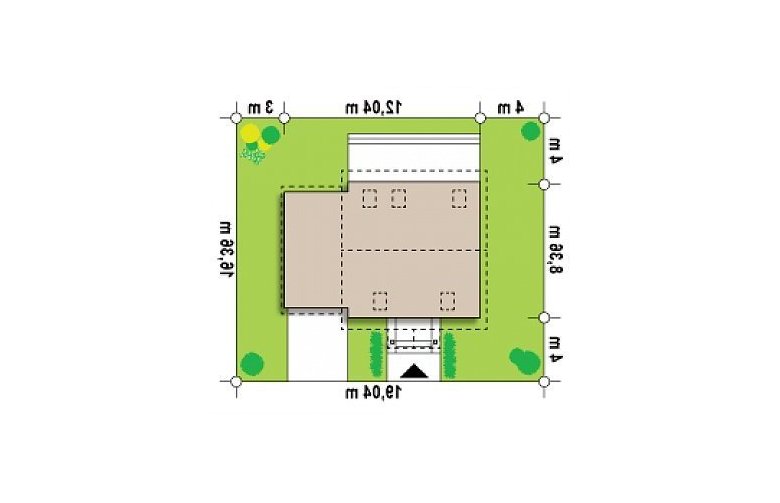 Projekt domu z bala Z4 D bl GPp - Usytuowanie - wersja lustrzana