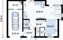 Projekt domu z poddaszem Z129 - rzut parteru