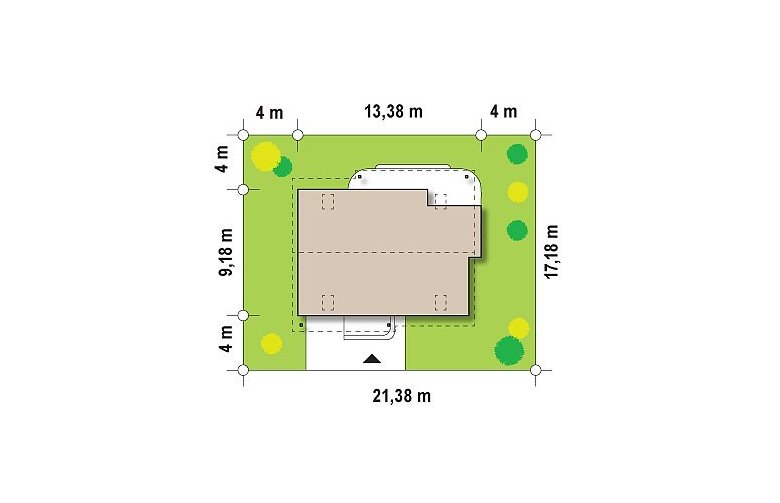 Projekt domu z poddaszem Z129 - Usytuowanie