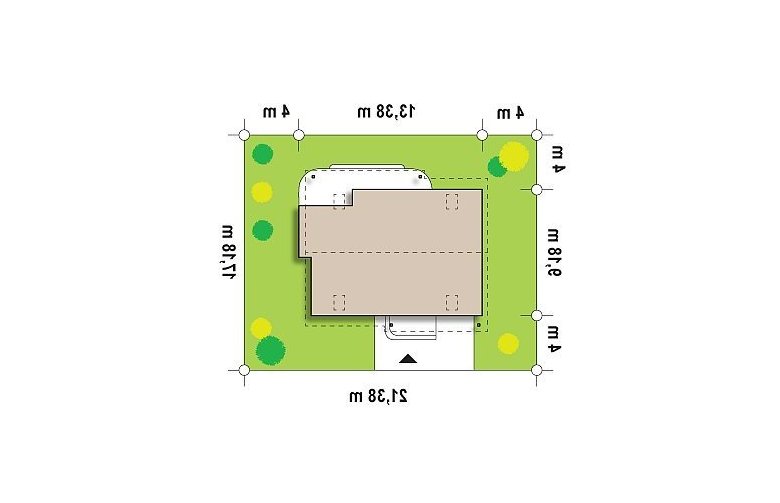 Projekt domu z poddaszem Z129 - Usytuowanie - wersja lustrzana