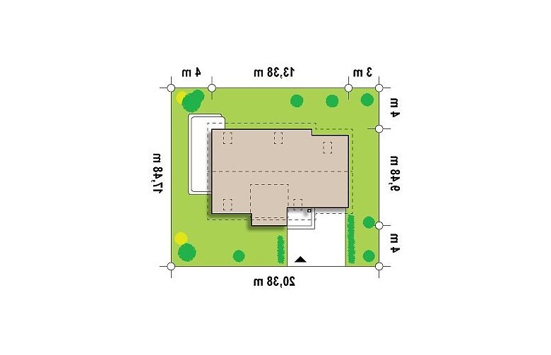 Projekt domu z poddaszem Z126 - Usytuowanie - wersja lustrzana