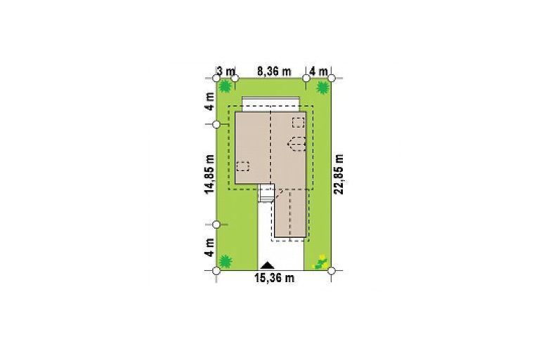 Projekt domu z poddaszem Z1 L GF - Usytuowanie