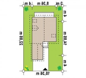 Usytuowanie budynku Z1 L GF w wersji lustrzanej