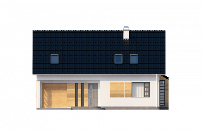 Projekt domu z poddaszem Z124 - elewacja 1