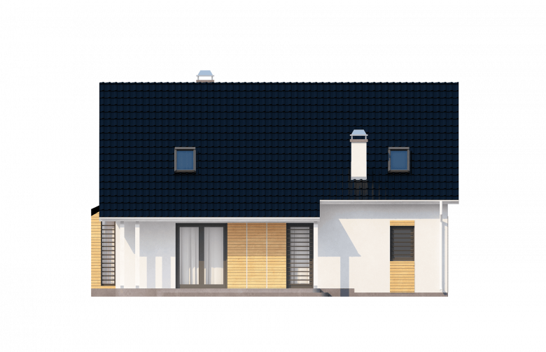 Projekt domu z poddaszem Z124 - elewacja 4