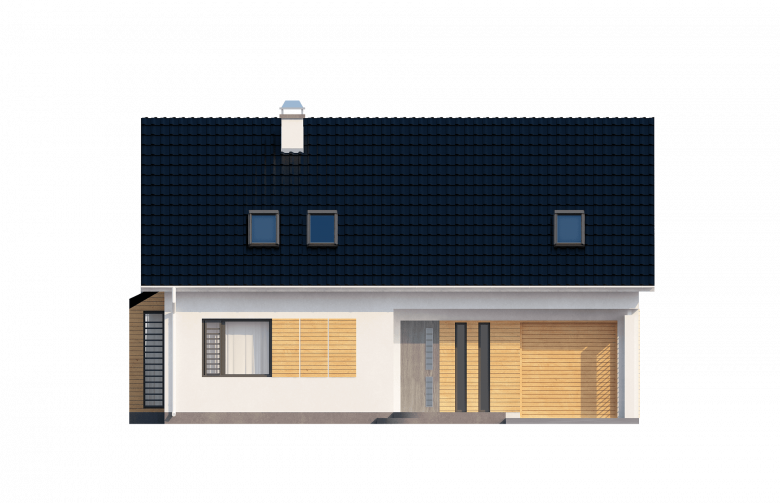 Projekt domu z poddaszem Z124 - elewacja 1