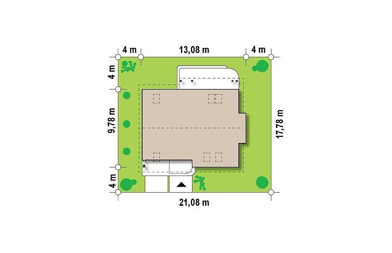 Projekt domu z poddaszem Z124 - Usytuowanie