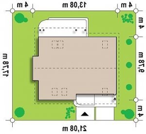 Usytuowanie budynku Z124 w wersji lustrzanej