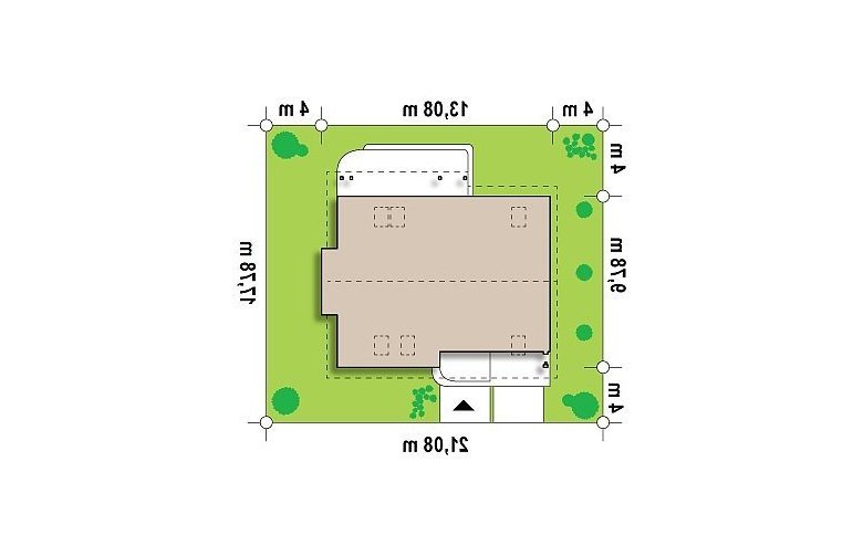 Projekt domu z poddaszem Z124 - Usytuowanie - wersja lustrzana