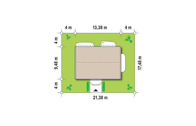 Projekt domu energooszczędnego Zx11 - Usytuowanie