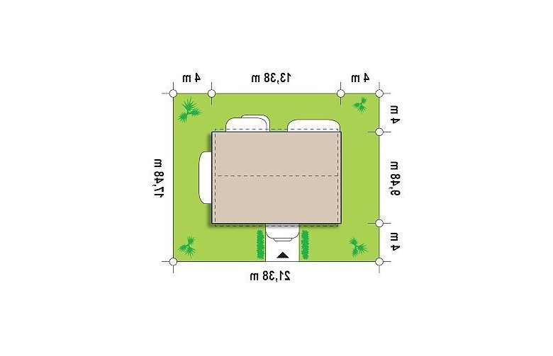 Projekt domu energooszczędnego Zx11 - Usytuowanie - wersja lustrzana