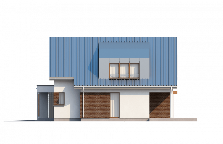 Projekt domu z poddaszem Zx23 - elewacja 4