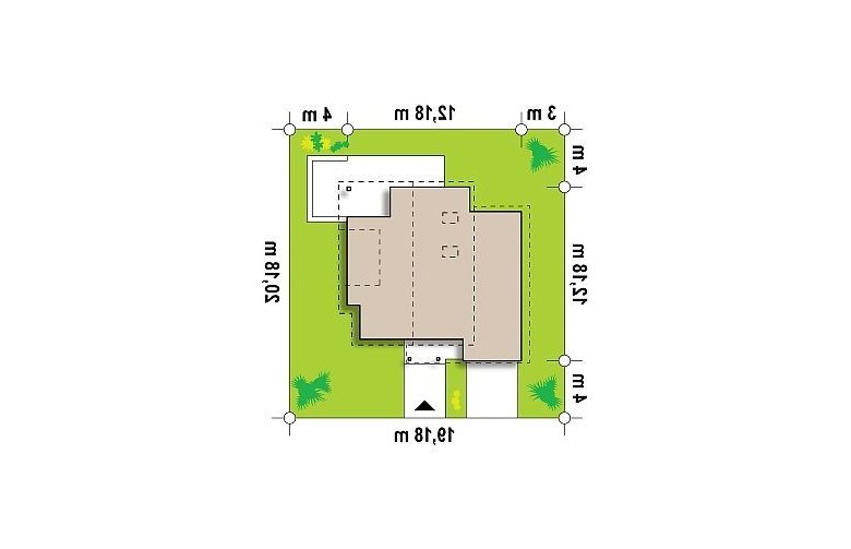 Projekt domu z poddaszem Zx23 - Usytuowanie - wersja lustrzana