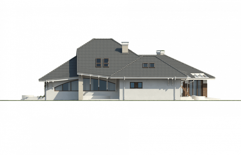 Projekt domu z poddaszem Zr5 - elewacja 1