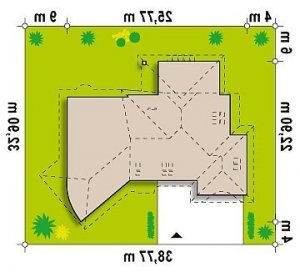 Usytuowanie budynku Zr5 w wersji lustrzanej