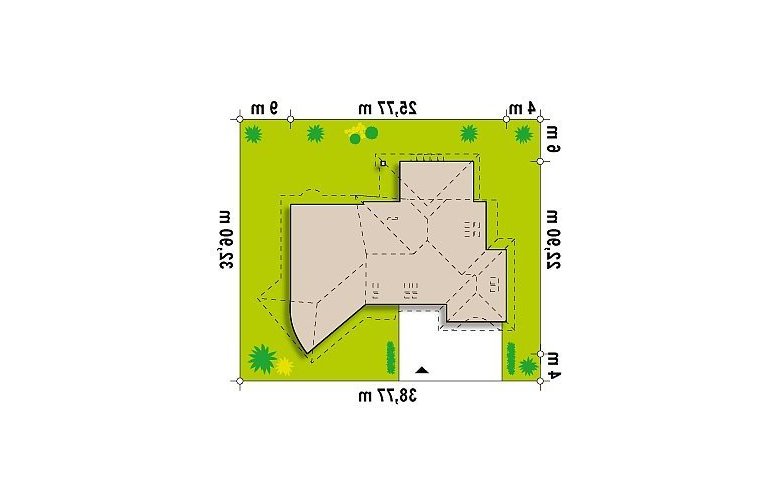 Projekt domu z poddaszem Zr5 - Usytuowanie - wersja lustrzana