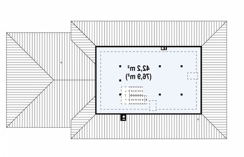Projekt domu parterowego Z35 - rzut poddasza