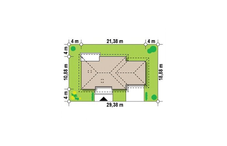 Projekt domu parterowego Z35 - Usytuowanie