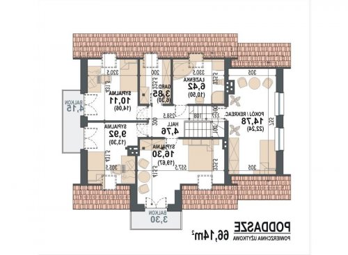 Rzut projektu Puchatek - wersja lustrzana