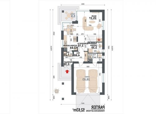 Rzut projektu Szach 2G - wersja lustrzana