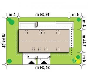 Usytuowanie budynku Z184 dom jednorodzinny dwulokalowy w wersji lustrzanej