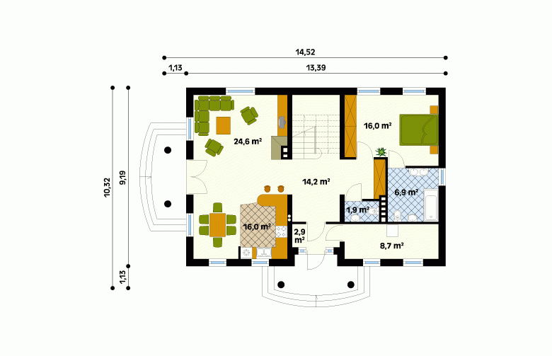 Projekt domu piętrowego Poranek - 