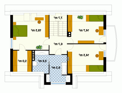 Rzut projektu Poranek - wersja lustrzana