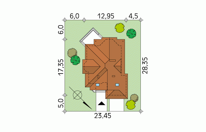 Projekt domu z bala Sasanka dr-ST - Usytuowanie