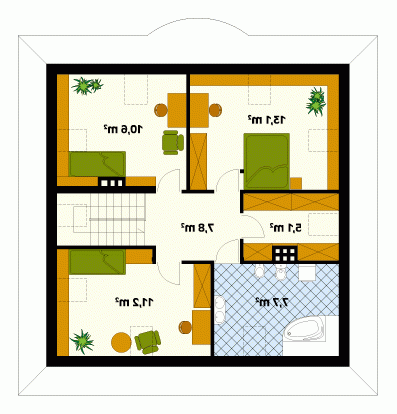 Rzut projektu Skowronek - wersja lustrzana