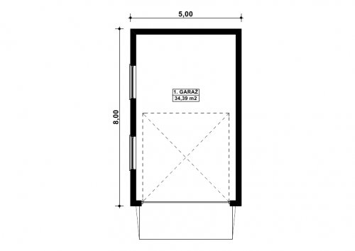 Rzut projektu G14 - Budynek garażowy
