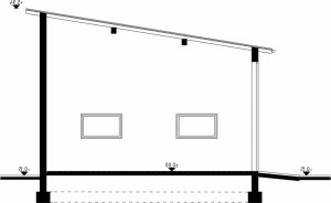 Przekrój projektu G14 - Budynek garażowy w wersji lustrzanej