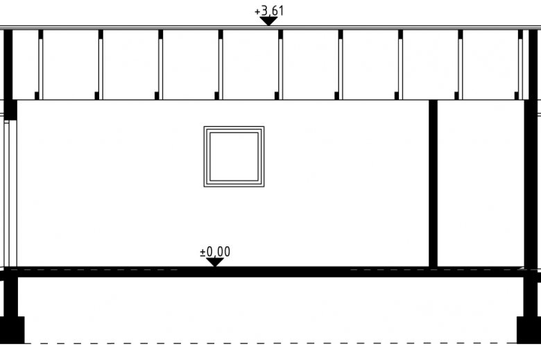 Projekt domu energooszczędnego G15 - Budynek garażowo - gospodarczy - przekrój 1