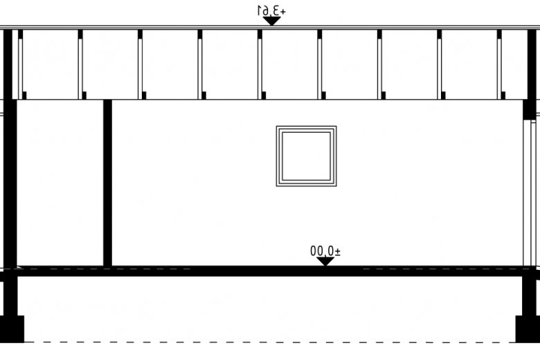 Projekt domu energooszczędnego G15 - Budynek garażowo - gospodarczy - przekrój 1