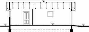 Przekrój projektu G16 - Budynek garażowo - gospodarczy w wersji lustrzanej