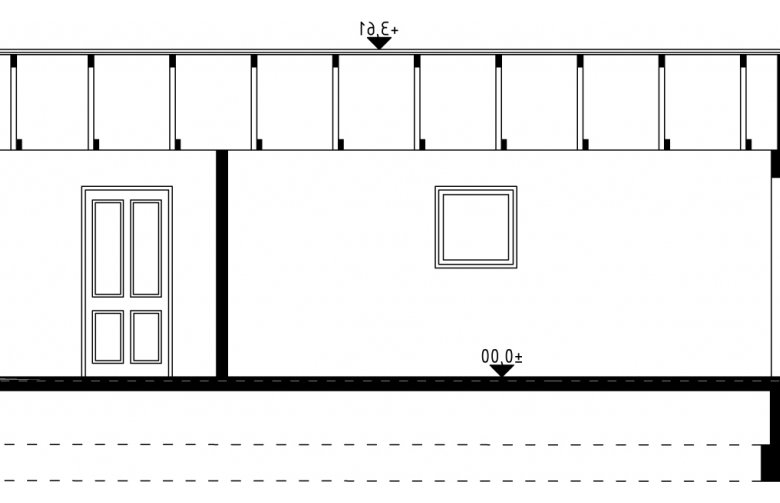 Projekt domu energooszczędnego G16 - Budynek garażowo - gospodarczy - przekrój 1