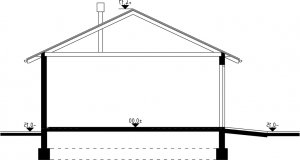 Przekrój projektu G17 - Budynek garażowo - gospodarczy w wersji lustrzanej