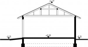 Przekrój projektu G19 - Budynek garażowo - gospodarczy