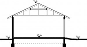 Przekrój projektu G19 - Budynek garażowo - gospodarczy w wersji lustrzanej