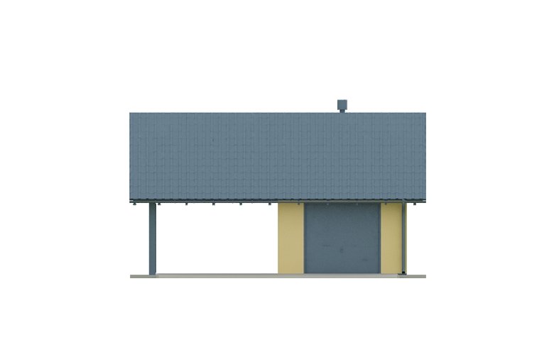 Projekt domu energooszczędnego G20 - Budynek garażowy z wiatą - elewacja 1