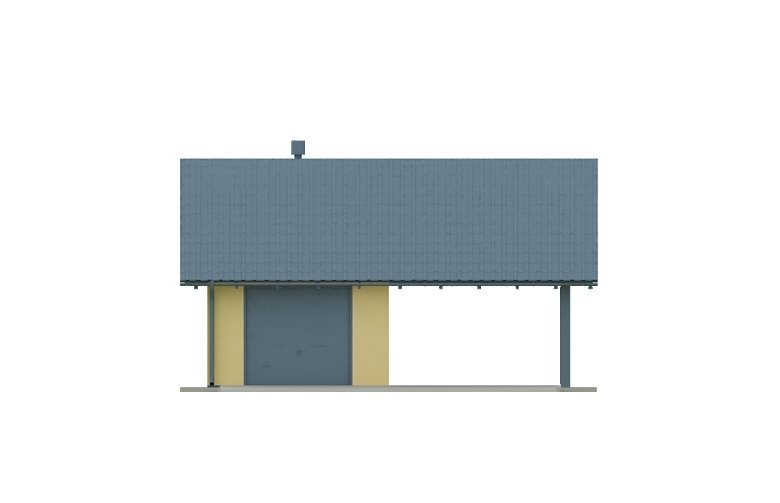 Projekt domu energooszczędnego G20 - Budynek garażowy z wiatą - elewacja 1
