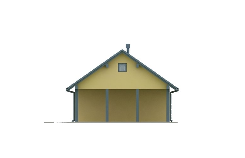 Projekt domu energooszczędnego G20 - Budynek garażowy z wiatą - elewacja 2