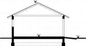 Przekrój projektu G21 - Budynek garażowy z wiatą w wersji lustrzanej