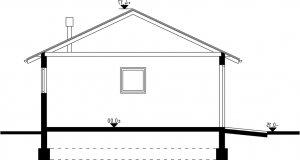 Przekrój projektu G22 - Budynek garażowy w wersji lustrzanej