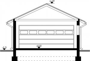 Przekrój projektu G23 - Budynek garażowo - gospodarczy