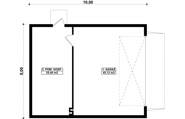 Projekt budynku gospodarczego G25 - Budynek garażowo - gospodarczy - 