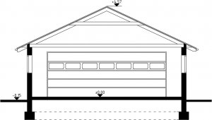 Przekrój projektu G25 - Budynek garażowo - gospodarczy