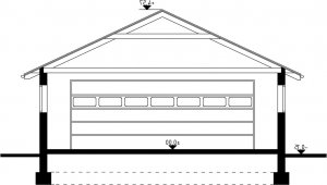 Przekrój projektu G25 - Budynek garażowo - gospodarczy w wersji lustrzanej